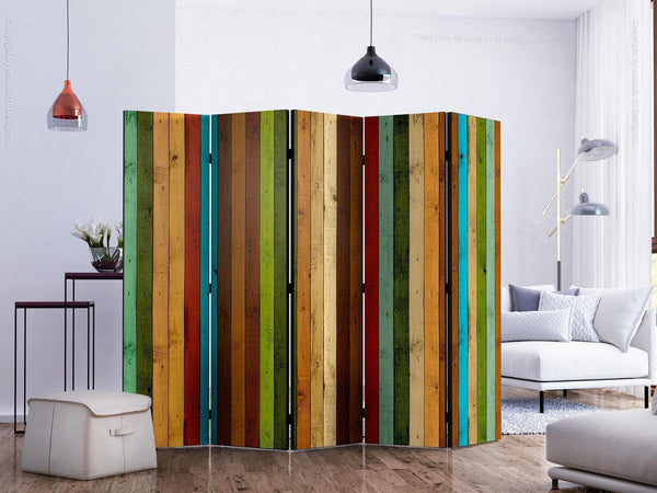 Paravento - Wooden rainbow II