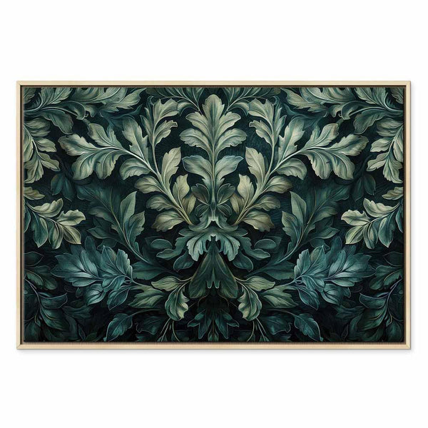 Quadro - Dark Green Victorian Leaves: Botanical Carved Composition