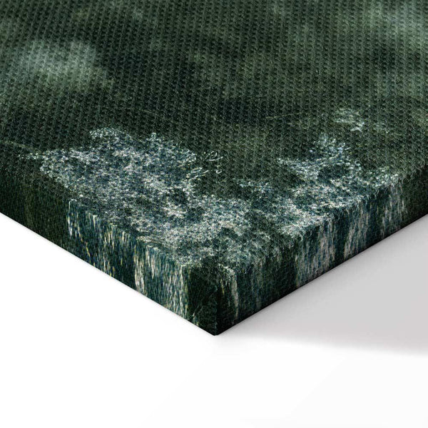 Quadro - Retro Landscape Grove Trees and Pond in Patinated Shades of Green