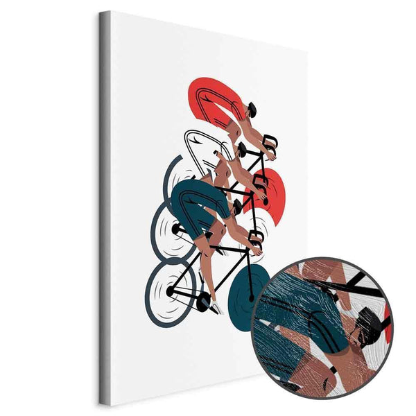 Quadro - Cycling Race Competitors on a Light Background - Illustration