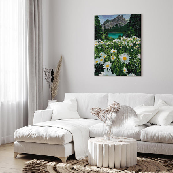 Quadro fai da te - Chamomiles in a mountain valley