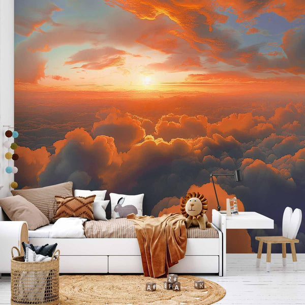 Carta da parati - When Dawn Tickles the Clouds: A Spectacle of Colors on the Morning Sky