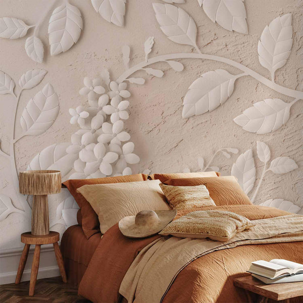 Carta da parati - Paper Flowers (Beige)