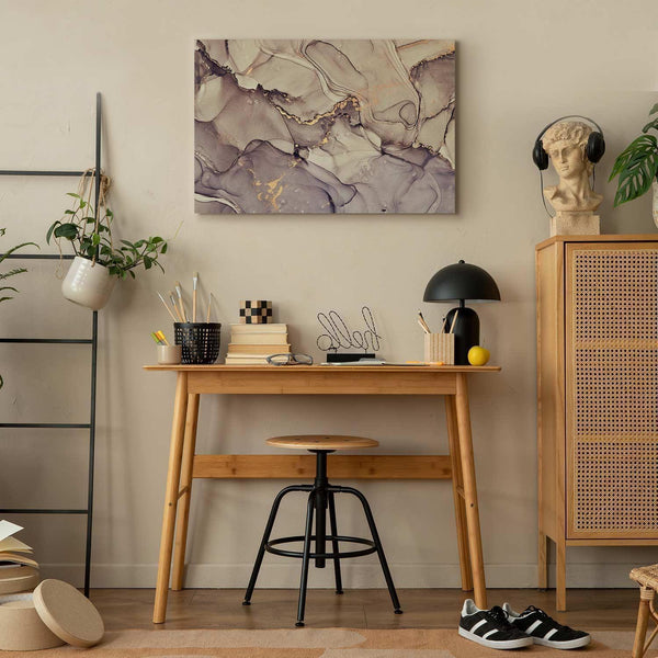 Quadro - Watercolour abstraction - powder pink marble with gold accents