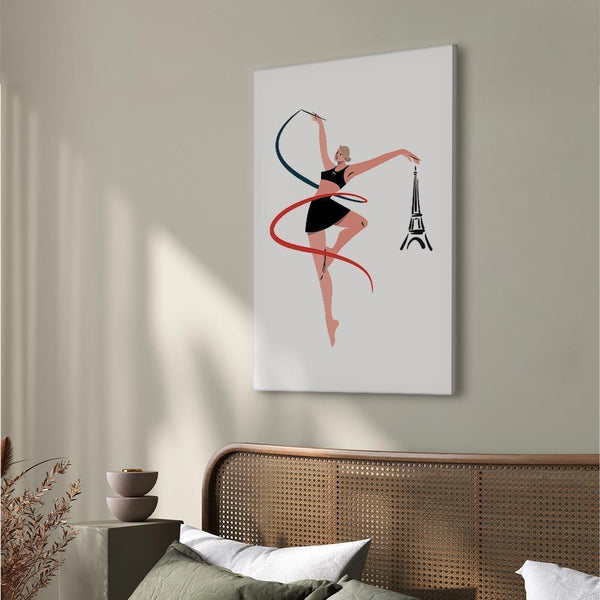 Quadro - Rhythmic Gymnastics - Illustration of a Woman With a Ribbon