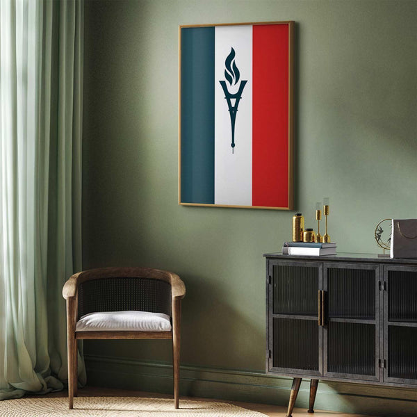 Poster - French Flag with a Torch