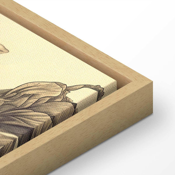 Quadro - Colourful tulips on a cream background