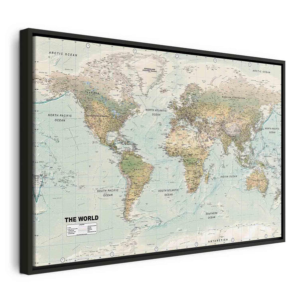 Quadro - World Map: Beautiful World