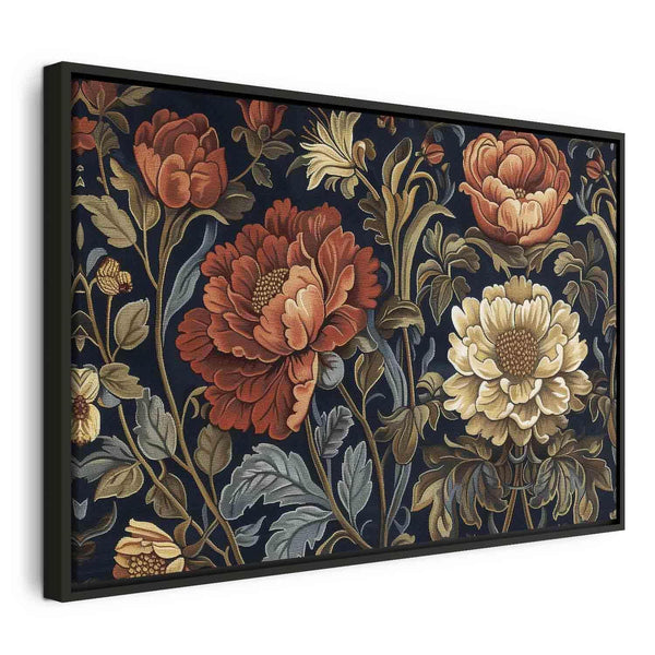 Quadro - Tapestry Large Flowers Retro Floral Motif in Kilim Style