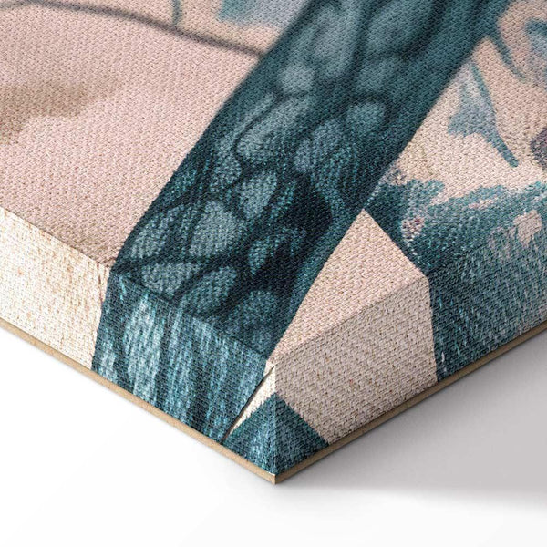Quadro - Mountainous Coast with Trees and Rocks in Light Pastel Blues