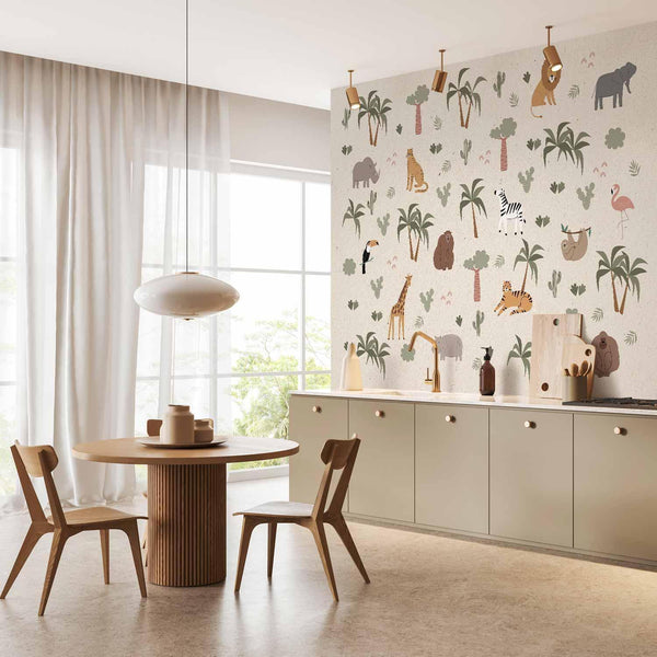 Carta da parati - African Composition - Animals for the Children's Room on a Paper Background