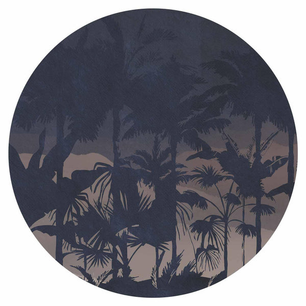 Carta da parati rotonda - Jungle at night