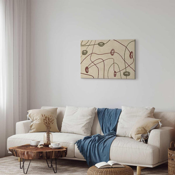 Quadro - Lines and shapes – bead labyrinth on a pale washed background