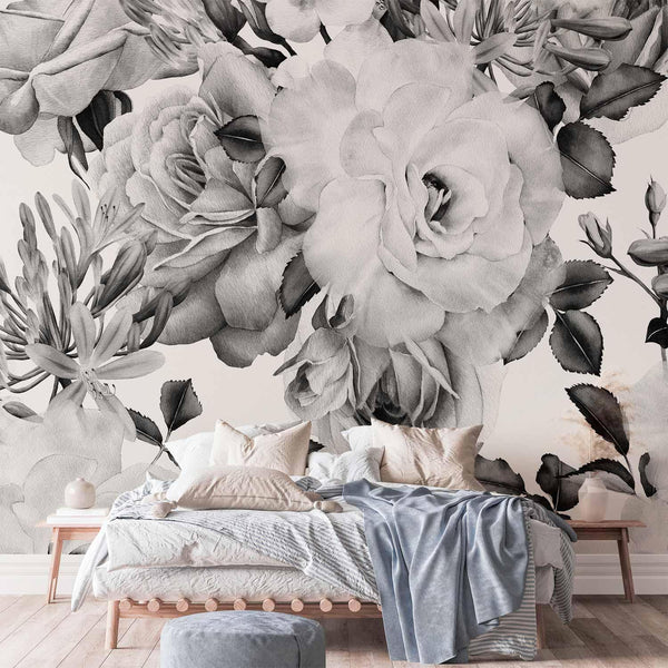 Carta da parati - Sentimental Garden (Black and White)