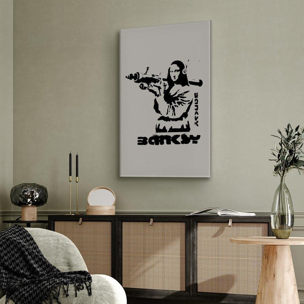 Quadro - Contrast Duel (1-part) - Banksy on Mural with Mona Lisa
