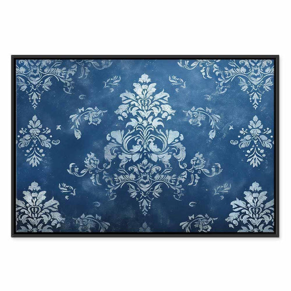 Quadro - Retro Ornament Decorative Motif in Worn Blues