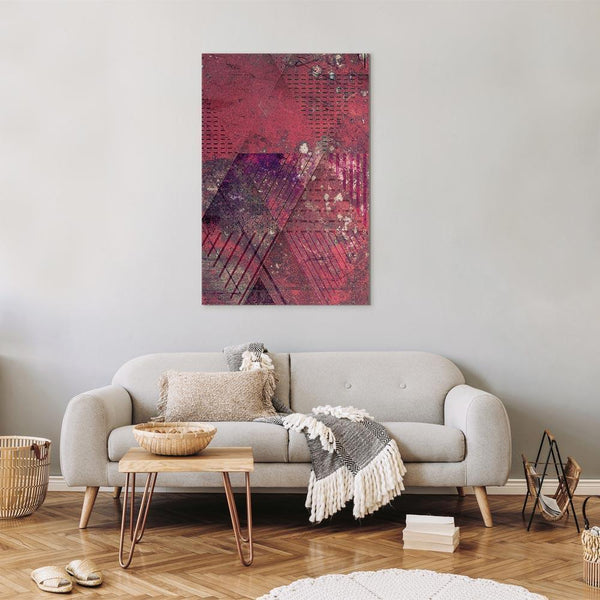 Quadro - Crimson Abstraction (1 Part) Vertical
