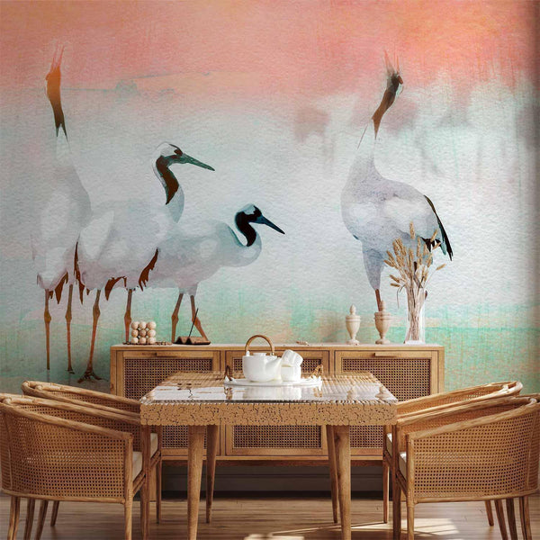 Carta da parati - Cranes in Pastels