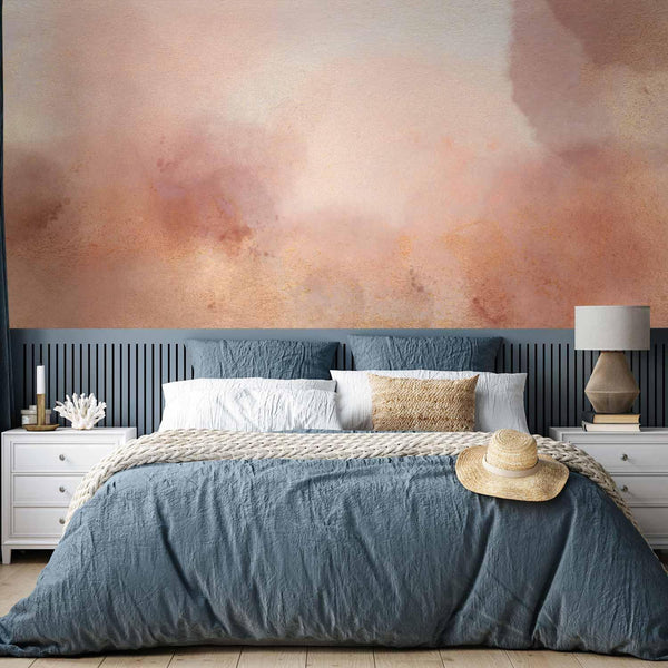 Carta da parati - In pink clouds – soft textures in peach-pink hues