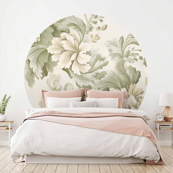 Carta da parati rotonda - Vintage flowers in bright colours