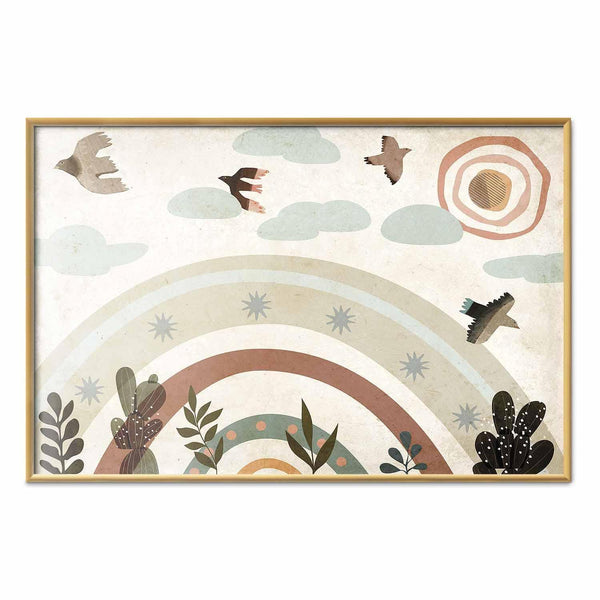 Poster - Rainbow and Birds