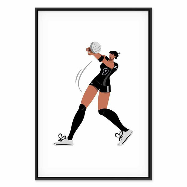 Quadro - Female Volleyball Player Illustration