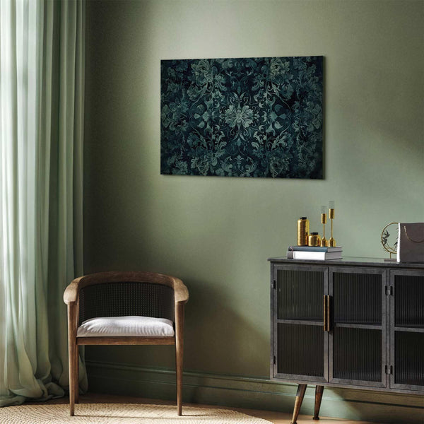 Quadro - Oriental Pattern Carpet: Emerald Ornaments and Worn Patterns