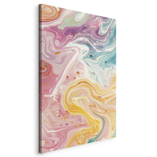 Quadro - Colorful Chaos - Dynamic Shapes in Shades of Pink Yellow and Blue
