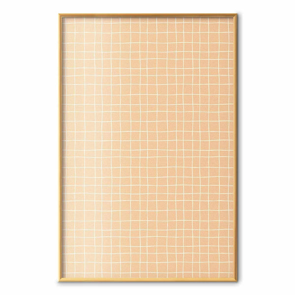 Poster - Lines and Noise - a wavy grid in shades of orange