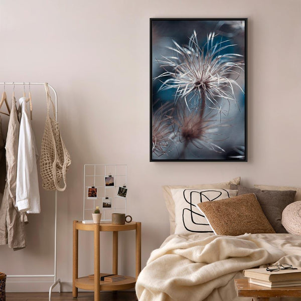 Quadro - Plant in Blues (1 Part) Vertical