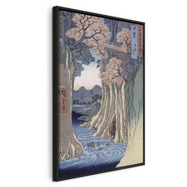 Quadro - Utagawa Hiroshige – The monkey bridge in the Kai province
