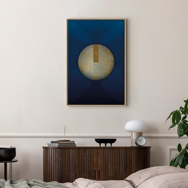 Quadro - In the Shadow of Classic Blue (1-part) - Golden Circle in Abstraction