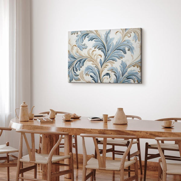 Quadro - Baroque Ornaments in Light Cream-Blue Hues