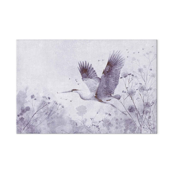 Quadro XXL - Majestic flight - a crane in flight in monochrome
