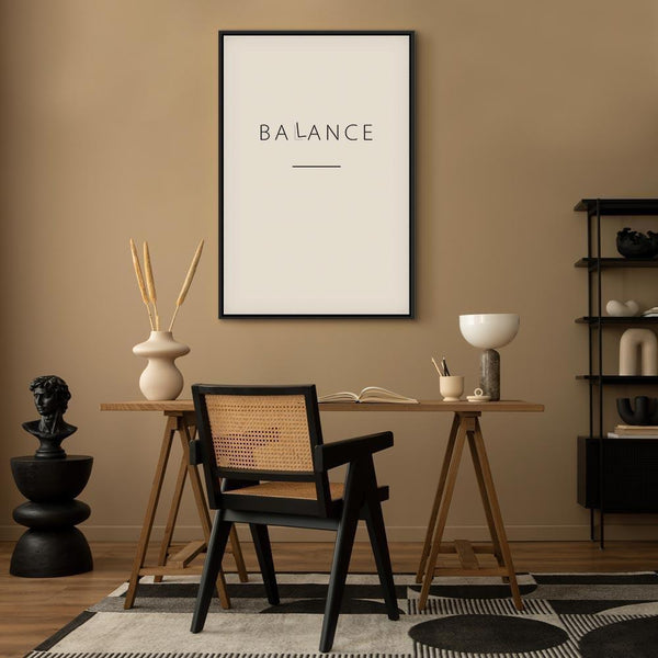 Quadro - Balance of Words (1-part) - Black English Text on White