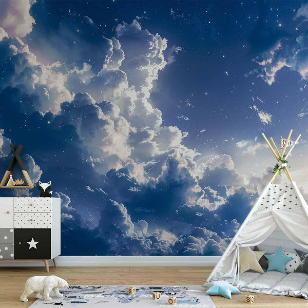 Carta da parati - Starry Clouds and Delicate Light Over a Corner of the Sky