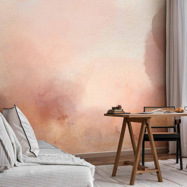 Carta da parati - In pink clouds – soft textures in peach-pink hues