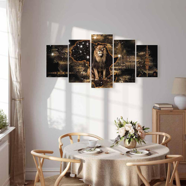 Quadro - Golden Lion (5 Parts) Wide