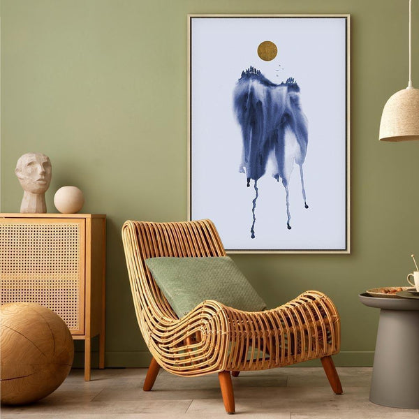 Quadro - Forest in Watercolors (1-part) - Blue Hue Landscape Abstraction