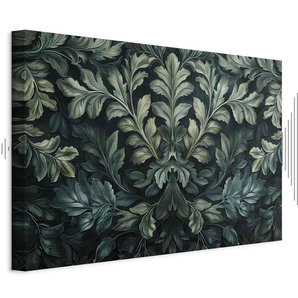 Quadro - Dark Green Victorian Leaves: Botanical Carved Composition