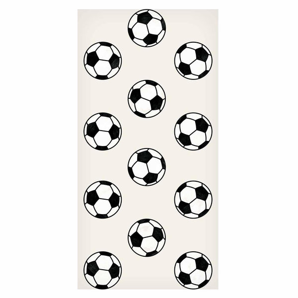 Tappezzeria murale - Soccer - Symmetrical black-and-white soccer balls on a beige background