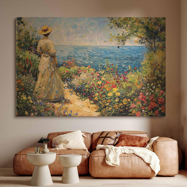 Quadro XXL - Nostalgic impression - a pensive woman contemplating