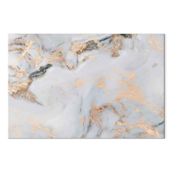 Quadro - White stone – elegant marble with golden reflections
