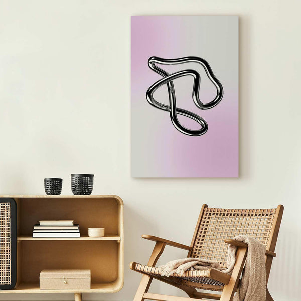 Quadro - Silver Intricacies - Fluid Metallic Figure on a Gradient Background
