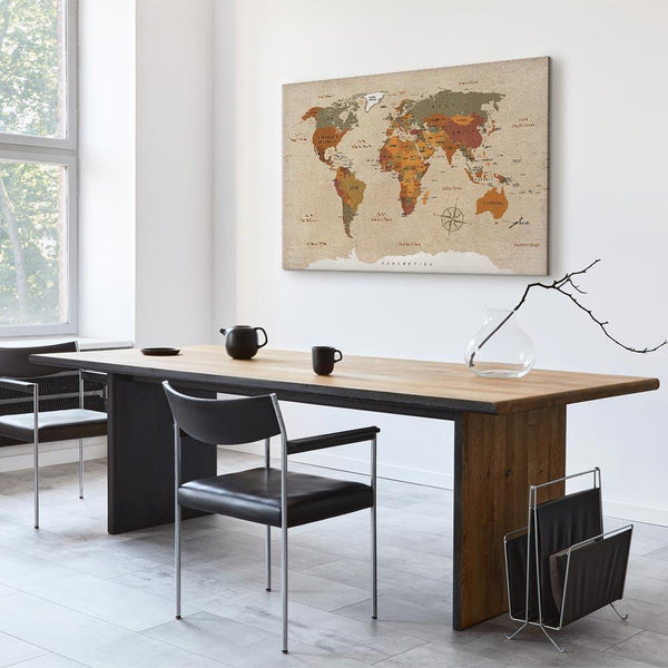 Quadro - World Map: Beige Chic