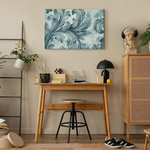 Quadro - Stone Baroque Ornaments in Light Shades of Gray-Blue