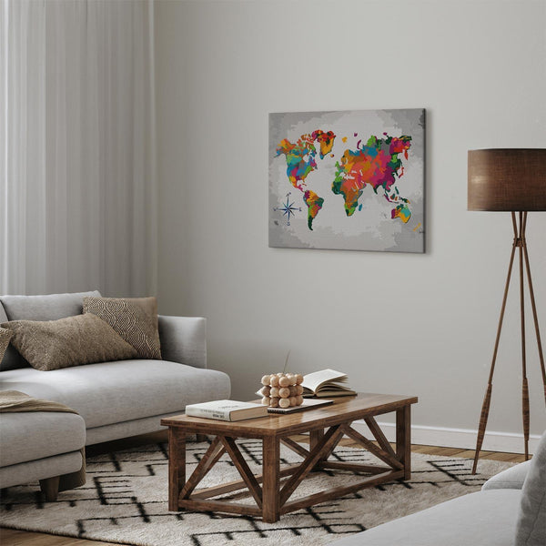 Quadro fai da te - World Map (Compass Rose)