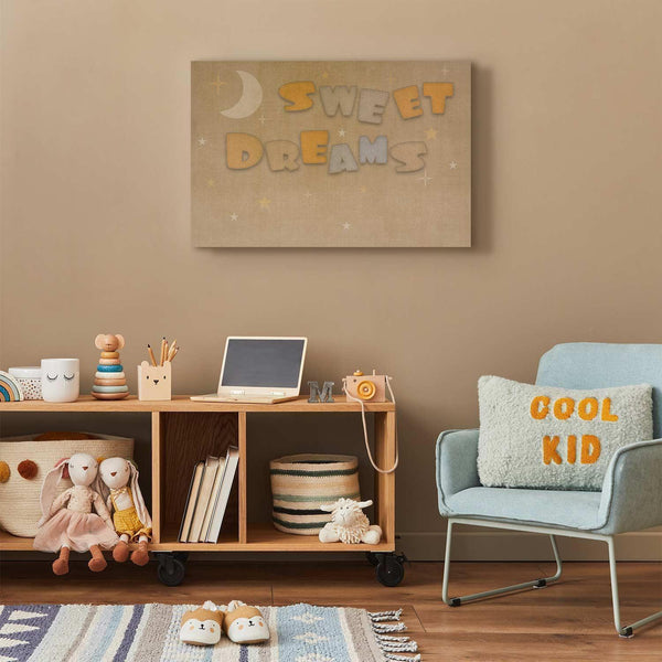 Quadro - Sweet Dreams - Pastel Inscription Surrounded by the Moon and Stars