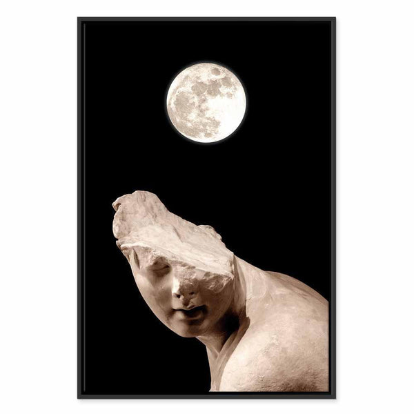 Quadro - Moon and Statue (1 Part) Vertical