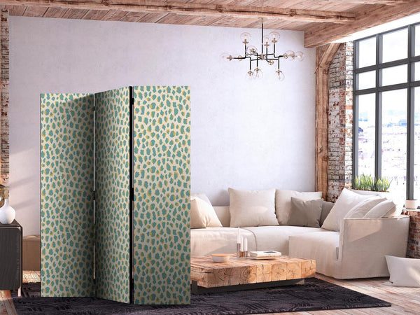 Paravento - Giraffe Pattern - Animal Pattern in Turquoise Spots on a Light Background